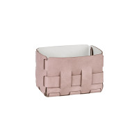 ADJ Корзинка Mini Bottega, 12x19xH13 см., цвет: пепельная роза/устричный ADJ Корзинка Mini Bottega, 12x19xH13 см., цвет: пепельная роза/устричный