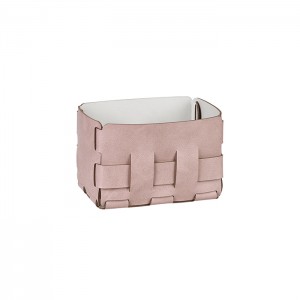 ADJ Корзинка Mini Bottega, 12x19xH13 см., цвет: пепельная роза/устричный ADJ Корзинка Mini Bottega, 12x19xH13 см., цвет: пепельная роза/устричный