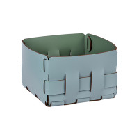 ADJ Корзинка Mini Bottega, 19x19xH13 см., цвет: небесный/эвкалипт ADJ Корзинка Mini Bottega, 19x19xH13 см., цвет: небесный/эвкалипт