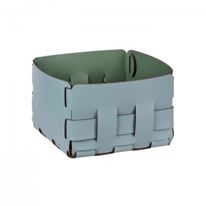 ADJ Корзинка Mini Bottega, 19x19xH13 см., цвет: небесный/эвкалипт ADJ Корзинка Mini Bottega, 19x19xH13 см., цвет: небесный/эвкалипт