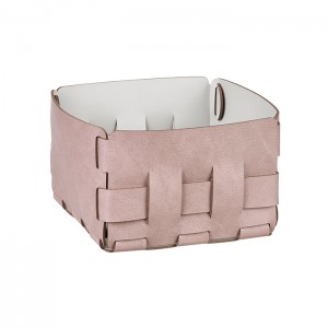 ADJ Корзинка Mini Bottega, 19x19xH13 см., цвет: пепельная роза/устричный ADJ Корзинка Mini Bottega, 19x19xH13 см., цвет: пепельная роза/устричный