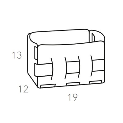 ADJ Корзинка Mini Bottega, 12x19xH13 см., цвет: белый/панна котта