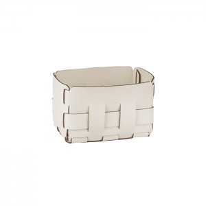 ADJ Корзинка Mini Bottega, 12x19xH13 см., цвет: белый/панна котта ADJ Корзинка Mini Bottega, 12x19xH13 см., цвет: белый/панна котта