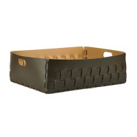 ADJ Корзинка Bottega, 60x50xH20 см., цвет: оливковый/горчичный ADJ Корзинка Bottega, 60x50xH20 см., цвет: оливковый/горчичный