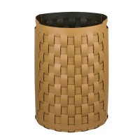 ADJ Круглая корзина для белья Bottega, D40xH57 см., цвет: горчичный/оливковый ADJ Круглая корзина для белья Bottega, D40xH57 см., цвет: горчичный/оливковый