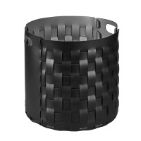 ADJ Круглая корзина Bottega, D40xH40 см., цвет: черный/серый ADJ Круглая корзина Bottega, D40xH40 см., цвет: черный/серый