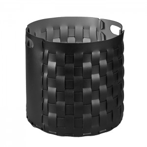 ADJ Круглая корзина Bottega, D40xH40 см., цвет: черный/серый ADJ Круглая корзина Bottega, D40xH40 см., цвет: черный/серый