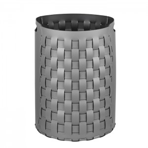 ADJ Круглая корзина для белья Bottega, D40xH57 см., цвет: серый/черный ADJ Круглая корзина для белья Bottega, D40xH57 см., цвет: серый/черный