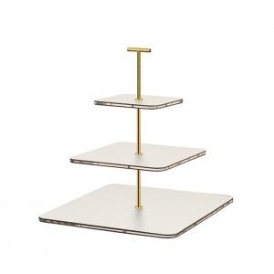 ADJ Сервировочная стойка 30x30xH35см., ручка Т, цвет: белый/фурнитура золото ADJ Сервировочная стойка 30x30xH35см., ручка Т, цвет: белый/фурнитура золото
