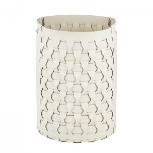 ADJ Круглая корзина для белья Dubai, D40xH57 см., цвет: белый/панна котта ADJ Круглая корзина для белья Dubai, D40xH57 см., цвет: белый/панна котта