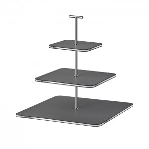 ADJ Сервировочная стойка, 30x30xH35 см., цвет: серый/черный, фурнитура хром ADJ Сервировочная стойка, 30x30xH35 см., цвет: серый/черный, фурнитура хром