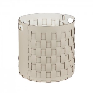 ADJ Круглая корзина Bottega, D40xH40 см., цвет: панна котта/белый ADJ Круглая корзина Bottega, D40xH40 см., цвет: панна котта/белый