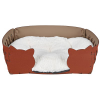 ADJ Лежанка Cat, 45x30xH15 см., цвет: коньяк/бордо