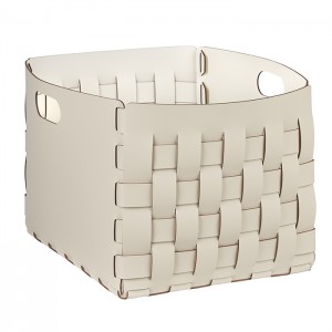 ADJ Корзинка Bottega, 35x40xH30 см., цвет: панна котта/белый ADJ Корзинка Bottega, 35x40xH30 см., цвет: панна котта/белый