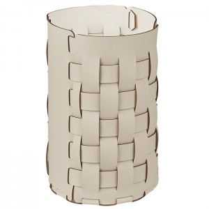 ADJ Корзина для мусора Bottega, D22xH35 см., цвет: панна котта/белый ADJ Корзина для мусора Bottega, D22xH35 см., цвет: панна котта/белый