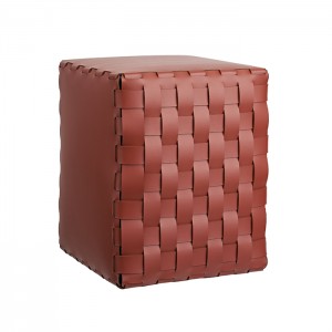 ADJ Пуф, 35x35xH40 см., цвет: бордо/коньяк ADJ Пуф, 35x35xH40 см., цвет: бордо/коньяк