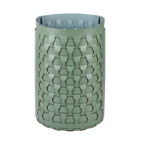 ADJ Круглая корзина для белья Dubai, D40xH57 см., цвет: эвкалипт/небесный ADJ Круглая корзина для белья Dubai, D40xH57 см., цвет: эвкалипт/небесный