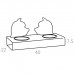 ADJ Подставка с мисками Dog, хром, 40x22xH7.5 см., цвет: черный/серый