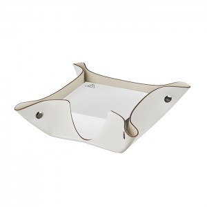 ADJ Подставка для бумажных блоков, 10x10xH4 см., цвет: белый/панна котта ADJ Подставка для бумажных блоков, 10x10xH4 см., цвет: белый/панна котта