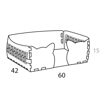 ADJ Лежанка Cat, 60x42xH15 см., цвет: небесный/эвкалипт