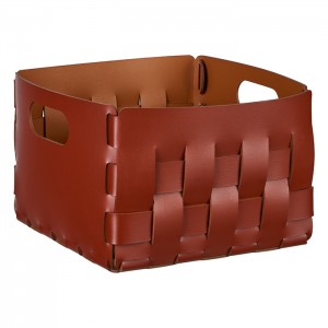 ADJ Корзинка Bottega, 25x25xH20 см., цвет: бордо/коньяк ADJ Корзинка Bottega, 25x25xH20 см., цвет: бордо/коньяк