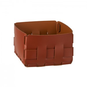 ADJ Корзинка Mini Bottega, 19x19xH13 см., цвет: бордо/коньяк ADJ Корзинка Mini Bottega, 19x19xH13 см., цвет: бордо/коньяк