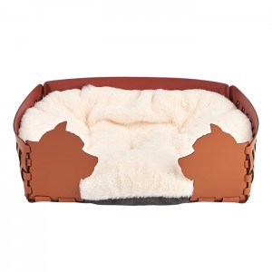 ADJ Лежанка Dog, 45х30хН15 см., цвет: коньяк/бордо ADJ Лежанка Dog, 45х30хН15 см., цвет: коньяк/бордо
