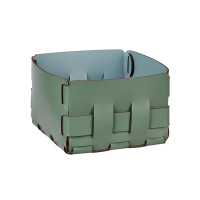 ADJ Корзинка Mini Bottega, 19x19xH13 см., цвет: эвкалипт/небесный ADJ Корзинка Mini Bottega, 19x19xH13 см., цвет: эвкалипт/небесный