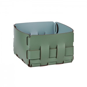 ADJ Корзинка Mini Bottega, 19x19xH13 см., цвет: эвкалипт/небесный ADJ Корзинка Mini Bottega, 19x19xH13 см., цвет: эвкалипт/небесный