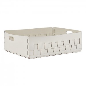 ADJ Корзинка Bottega, 60x50xH20 см., цвет: белый/панна котта ADJ Корзинка Bottega, 60x50xH20 см., цвет: белый/панна котта