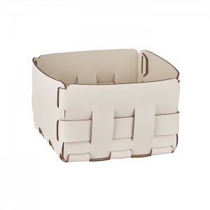 ADJ Корзинка Mini Bottega, 19x19xH13 см., цвет: белый/панна котта ADJ Корзинка Mini Bottega, 19x19xH13 см., цвет: белый/панна котта