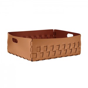 ADJ Корзинка Bottega, 60x50xH20 см., цвет: коньяк/бордо ADJ Корзинка Bottega, 60x50xH20 см., цвет: коньяк/бордо