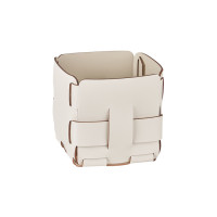 ADJ Корзинка Mini Bottega, 12x12xH13 см., цвет: белый/панна котта ADJ Корзинка Mini Bottega, 12x12xH13 см., цвет: белый/панна котта