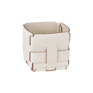 ADJ Корзинка Mini Bottega, 12x12xH13 см., цвет: белый/панна котта ADJ Корзинка Mini Bottega, 12x12xH13 см., цвет: белый/панна котта