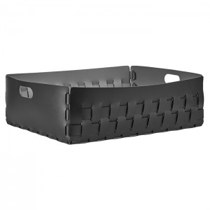 ADJ Корзинка Bottega, 60x50xH20 см., цвет: черный/серый ADJ Корзинка Bottega, 60x50xH20 см., цвет: черный/серый