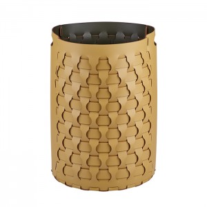 ADJ Круглая корзина для белья Dubai, D40xH57 см., цвет: горчичный/оливковый ADJ Круглая корзина для белья Dubai, D40xH57 см., цвет: горчичный/оливковый