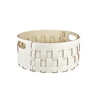 ADJ Bottega Круглая корзина для белья, D40xH20 см., цвет: белый/панна котта ADJ Bottega Круглая корзина для белья, D40xH20 см., цвет: белый/панна котта