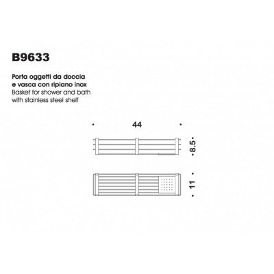 Полочка корзинка COLOMBO DESIGN ANGOLARI B9633 одинарная с металлической полочкой