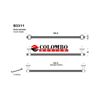Полотенцедержатель COLOMBO DESIGN HERMITAGE B3311.OA широкий