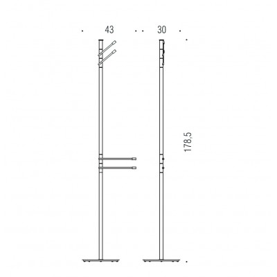 Стойка COLOMBO DESIGN ISOLE B9412N напольная с 2 полотенцедержателями с 2 крючками