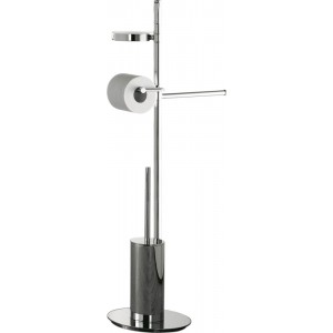 Стойка COLOMBO DESIGN PLANETS B9833 напольная с полотенцедержателем с мыльницей с держателем туалетной бумаги и с ершиком