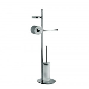 Стойка COLOMBO DESIGN PLANETS B9843 напольная с полотенцедержателем с мыльницей с держателем туалетной бумаги и с ершиком