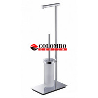 Стойка COLOMBO DESIGN SQUARE B9904 напольная с держателем туалетной бумаги и ершиком