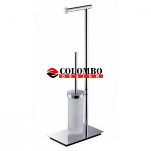 Стойка COLOMBO DESIGN SQUARE B9904 напольная с держателем туалетной бумаги и ершиком