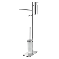 Стойка COLOMBO DESIGN SQUARE B9918 напольная с полотенцедержателем с дозатором с держателем туалетной бумаги и с ершиком Стойка COLOMBO DESIGN SQUARE B9918 напольная с полотенцедержателем с дозатором с держателем туалетной бумаги и с ершиком