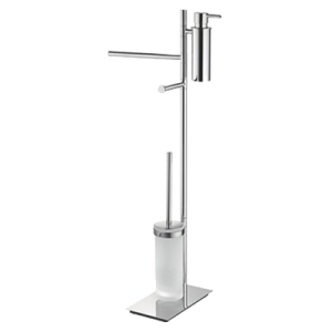 Стойка COLOMBO DESIGN SQUARE B9918 напольная с полотенцедержателем с дозатором с держателем туалетной бумаги и с ершиком Стойка COLOMBO DESIGN SQUARE B9918 напольная с полотенцедержателем с дозатором с держателем туалетной бумаги и с ершиком