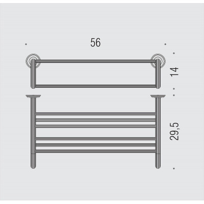 Полотенцедержатель COLOMBO DESIGN HERMITAGE B3387 Полка двойная