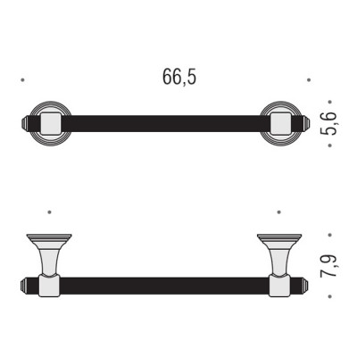 Полотенцедержатель COLOMBO DESIGN HERMITAGE B3311.GOLD широкий