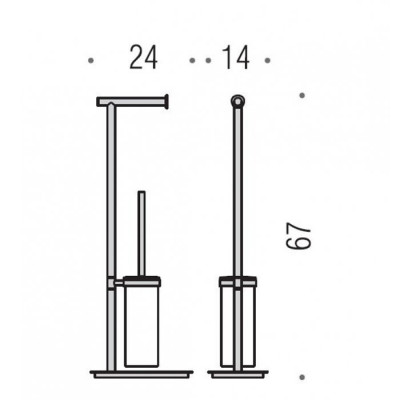 Стойка COLOMBO DESIGN SQUARE B9904 напольная с держателем туалетной бумаги и ершиком
