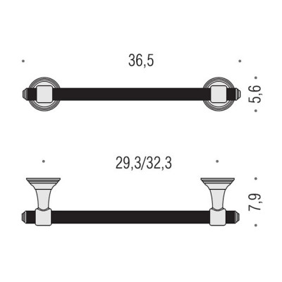 Полотенцедержатель COLOMBO DESIGN HERMITAGE B3309.GOLD широкий